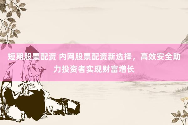 短期股票配资 内网股票配资新选择，高效安全助力投资者实现财富增长