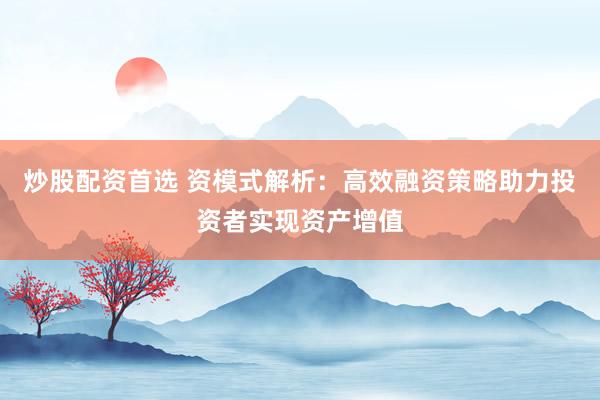 炒股配资首选 资模式解析：高效融资策略助力投资者实现资产增值