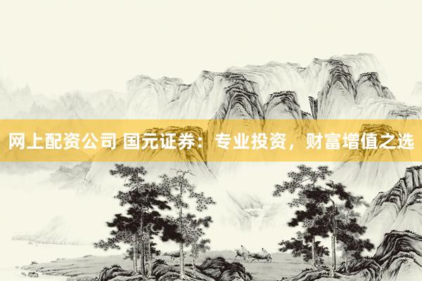 网上配资公司 国元证券：专业投资，财富增值之选