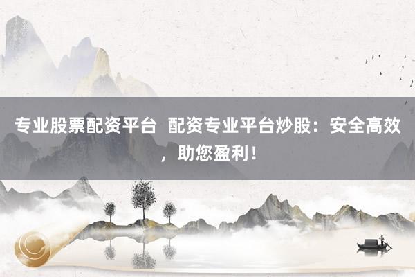 专业股票配资平台  配资专业平台炒股：安全高效，助您盈利！