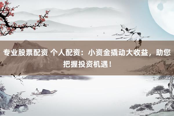 专业股票配资 个人配资：小资金撬动大收益，助您把握投资机遇！