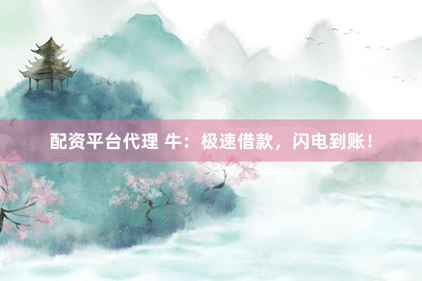 配资平台代理 牛：极速借款，闪电到账！