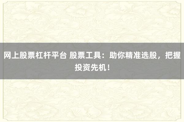 网上股票杠杆平台 股票工具：助你精准选股，把握投资先机！