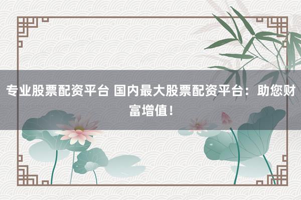 专业股票配资平台 国内最大股票配资平台：助您财富增值！