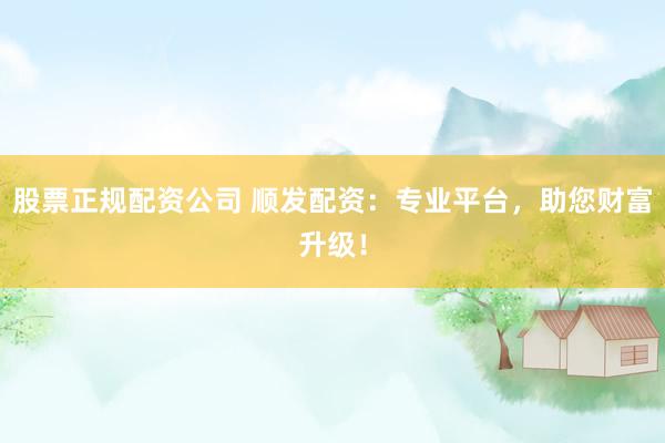 股票正规配资公司 顺发配资：专业平台，助您财富升级！